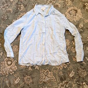 LOFT Sky Blue Button-Up Blouse